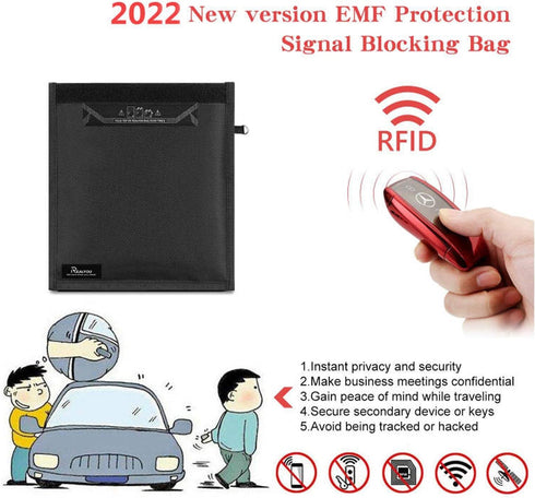 Farday Bag, Signal Isolation Bag - Shield Your Phone/iPad from Hacking, Tracking, EM Protection - 13.8"X17.7"