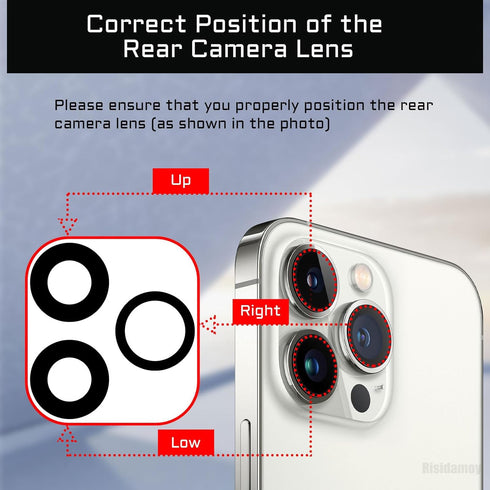for iPhone 12 Pro OEM Rear Camera Lens Replacement with Dual-Sided Adhesive for iPhone 12PRO Back Camera Glass Lens with Fix Tool Repair Kit Tweezers A2341 A2406 A2407 A2408