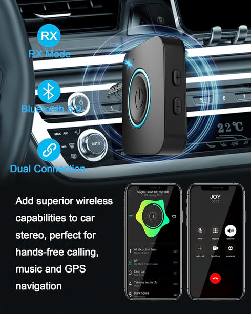 Bluetooth Transmitter Receiver, LAICOMEIN 2-in-1 V5.0 Adapter, Wireless Transmitter for TV/PC/MP3, Receiver for