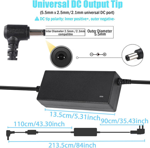 36V 4A 144W Power Supply Adapter, 100-240V AC to DC, 36 Volt for LED Lights & CCTV Security System