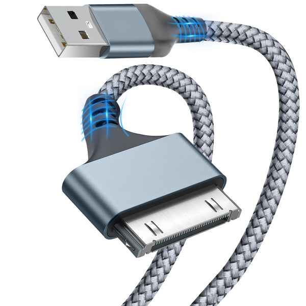 USB to 30 Pin Charging Cable (10 Feet) by Herfair - Nylon Braided USB Charging Cord Compatible with iPhone 4/4s/3G/3GS,