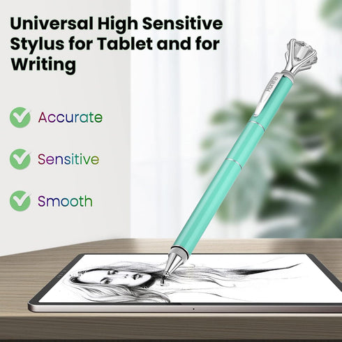 Big Diamond Multi-Tips Stylus Pen for Touch Screens, Universal Capacitive Stylus for iPad, iPhone, and All Tablets &