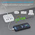European Travel Plug Adapter, FOVAL EU UK US Power Strip with USB C, 4 USB Ports, 3 AC Outlets