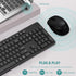 LeadsaiL Wireless Keyboard and Mouse Combo, Full-Sized Ergonomic Computer Keyboard, 2.4GHz Cordless Keyboard Silent Mouse Set with 2-in-1 USB Receiver, 12 FN Shortcuts for Windows Laptop, PC/Mac-Black