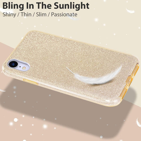 MATEPROX Bling Sparkle Protective Case for iPhone XR 6.1" (Gold) - Cute Girls Women