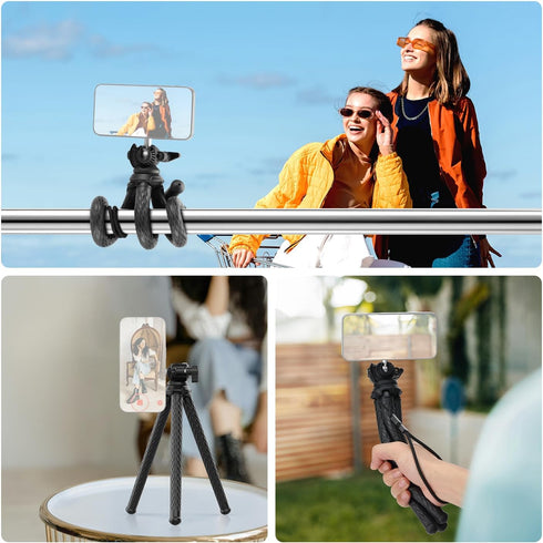 NEEWER Magnetic Flexible Phone Tripod for Magsafe iPhone 15 Pro Max 14 Series, Mini Vlog Cellphone Stand