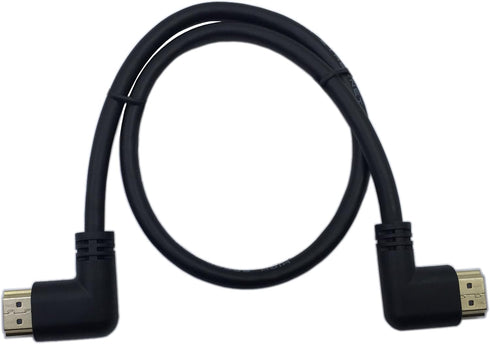CERRXIAN 0.5m High Speed HDMI 2.0 Cable, Left Angle Male to Right Angle Male, Ultra HD 4K, Supports Ethernet, 3D (Black)