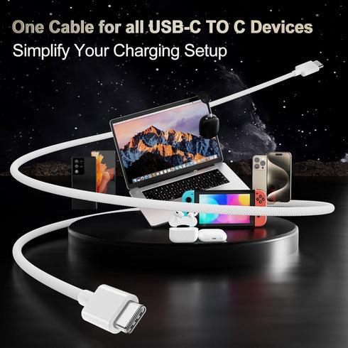 Quntis USB C Cable, USBC to USBC Fast Charging Cable Nylon Braided (3ft 60W) for iPhone 15, iPad Mini 6, MacBook Pro
