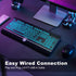 Wired Gaming Keyboard, Full-Size 7-Color Backlit with Wrist Rest, USB Plug-and-Play for PC, Laptop