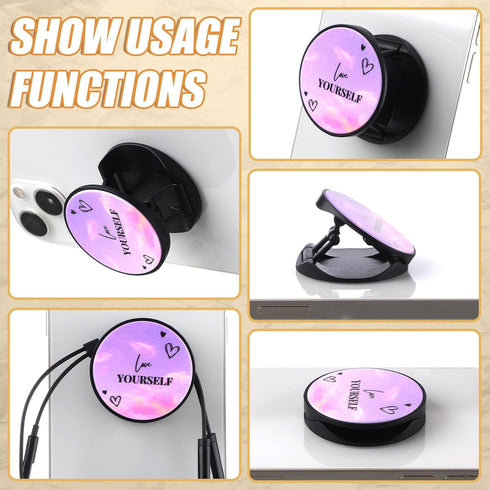 Honoson 9 Pieces Cell Phone Grip Holder Collapsible Holder Colorful Self-Adhesive Finger Ring Sublimation
