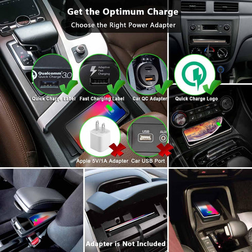 Wireless Charging Pad + QC 3.0 Car Charger Adapter Kit Fast 15W 7.5W for iPhone 15 14 13 11 Pro Max 8 Plus X XR Xs