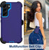 Samsung Galaxy S22 Case with Belt Clip Holster, 2X Screen Protector, Military Grade Heavy Duty Shockproof Cover (Blue)