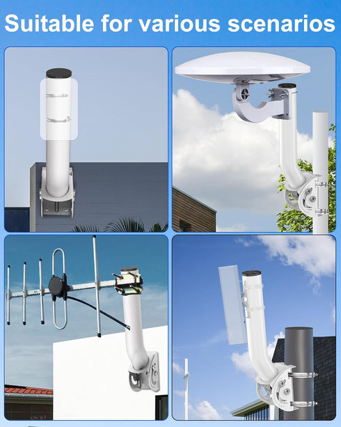 Universal Antenna Mount, 11 Inches J Pole and Wall-Mounted Mount for Outdoor Access Point, TV Antenna