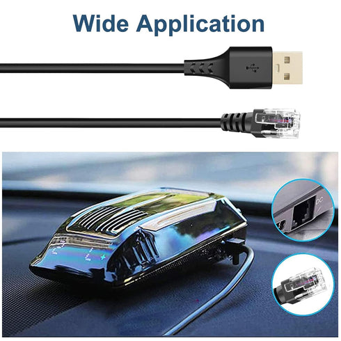 Radar Detector Cable with USB to RJ11 Plug for Escort Valentine One Uniden Beltronics Replacement Power Cable