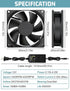 80mm 12v 110v 220v dc Small Computer Fan with AC Plug Variable Speed Dual Ball Bearing for Cooling Laptop Electronics