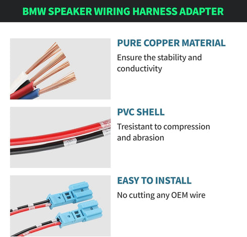 NuIth Speaker Wiring Harness Connector Adapter Replacement for BMW X1-X7, i3/i4/i8, iX3, Z4/Z8/Z3, 1-7 Series