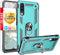 TJS Compatible Case for Samsung Galaxy A50 2019, with Tempered Glass Screen Protector and Kickstand