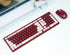 Wireless Keyboard and Mouse Combo, 2.4G Full-Sized Keyboard and Mouse, Dual-System for Computer/Laptop (Wine Red)