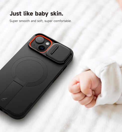SURITCH 15 6.1 Inch, for iPhone Case with Magnetic Camera Slide Cover and Adjustable Kickstand, Compatible
