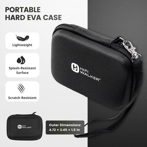 HIFI WALKER MP3 H2, H2 G7, Player Case Compatible with Touch and Portable Hard EVA Carrying Case for Earphones, USB