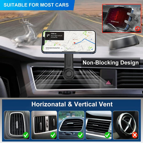 Car Phone Holder for Socket Mount, Air Vent Phone Holder for Pop Grip, 360° Adjustable AC Vent Clip for All Smartphones