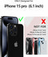 Dssairo iPhone 15 Pro Case: 5-in-1 with 2X Screen & Camera Lens Protectors, 15FT Military Grade, Matte Yellow.