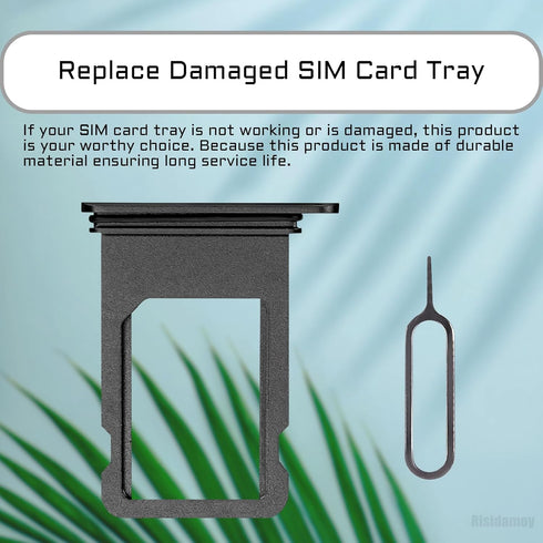 iPhone 8 Black SIM Card Tray Slot Replacement, Single SIM Version for iPhone 8, Card Holder Adapter with Waterproof