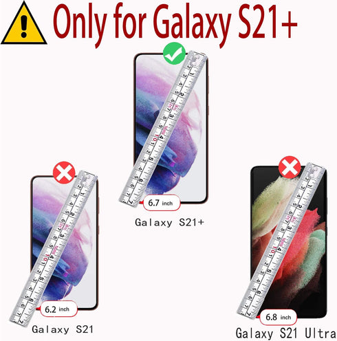 MONASAY Wallet Case for Galaxy S21+Plus 5G, 6.7 inch, Flip Folio Leather Cover with Screen Protector & RFID Blocking,