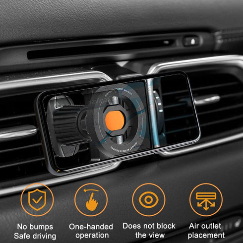FALVFUN 360 Car Phone Holder, Magnetic Rotation Adjustable Vehicle Phone Mount Changer with Clip, Automotive Air