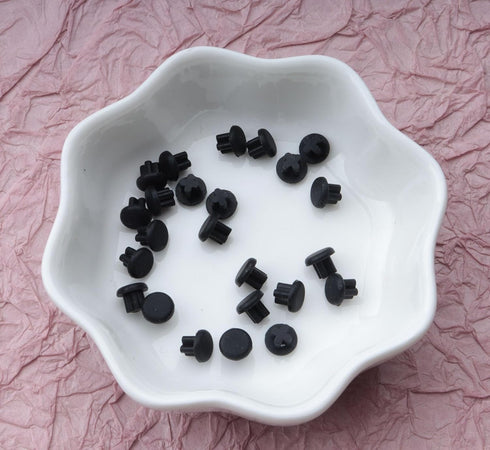 25 pcs Rubber Dust Plugs Caps for 3.5 mm Headphone Jack, Small Protector Covers for Mobile Phone, Laptop, Black