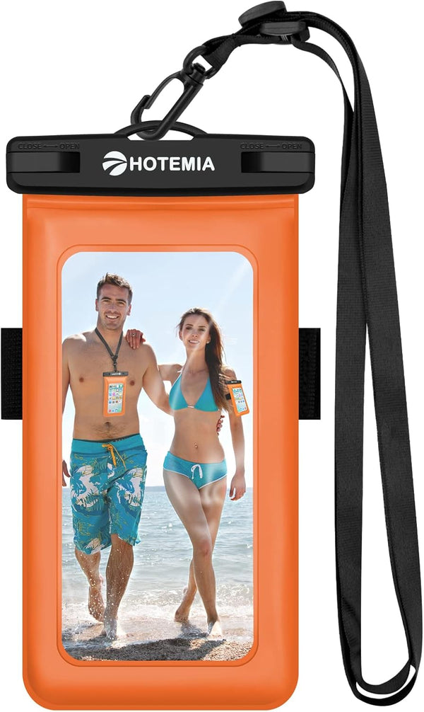 Waterproof Cell Phone Pouch Floating, Underwater Dry Bag with Neck Lanyard and Armband for iPhone Samsung Galaxy Up to