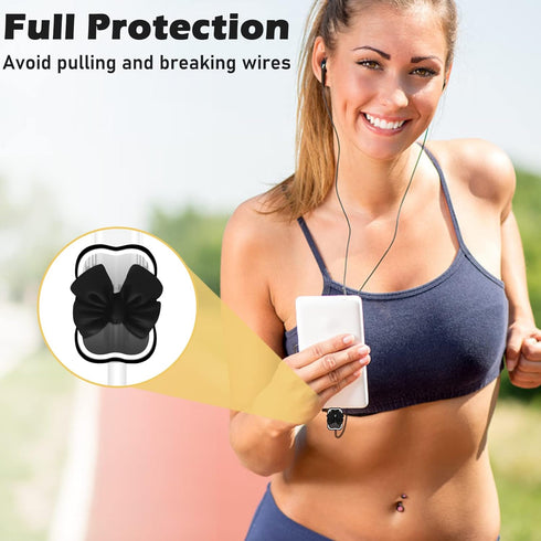Kawaii Phone Cable Protector for iPhone 18W/20W USB-C Charger, Clear Soft Protective Case Data Line Cover, Black