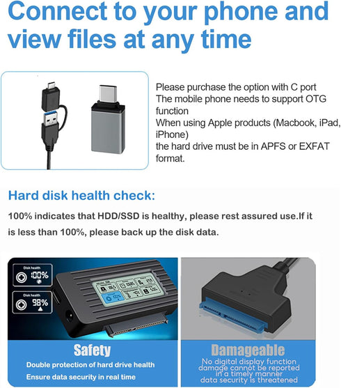 Generic Hard Drive Recovery Kit - External Reader, Multiples-Port Adapter, Data Transfer Dock | Universal USB Converter