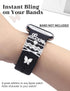 JR.DM Watch Charms for Women with Butterfly Studs, Compatible with Apple Watch Band 38mm-45mm, Silver