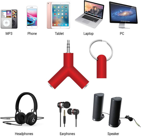 Cellet 3 Pack 3.5mm Stereo Audio Splitter, Headphone Splitter to Share Sound with Multiple Devices