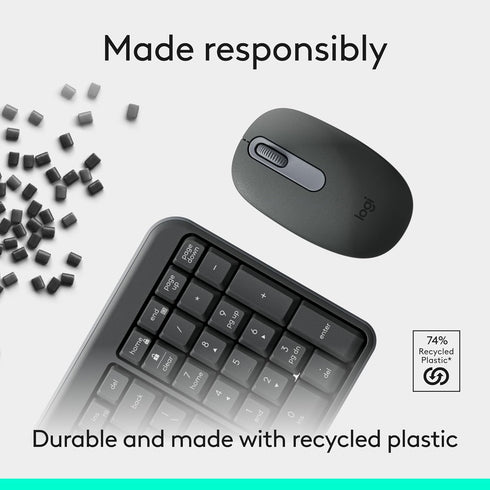 Logitech MK250 Bluetooth Wireless Mouse and Keyboard Combo: Fast & Easy Connectivity, Compact Wireless Keyboard