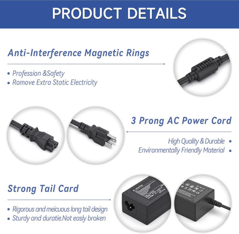 19V 65W AC Adapter Power Cord, Compatible with Acer LCD Monitor SA370 H226HQL and More Series