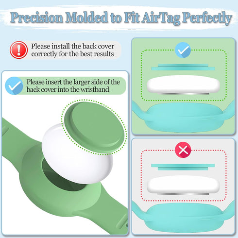 Waterproof Airtag Bracelet for Kids, Silicone Wristband Compatible with Apple Air Tag, Adjustable Anti-Lost Strap for