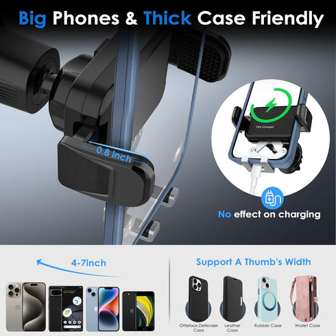 Phone Mount Holder for Car Vent, 2023 Upgraded Aluminum Gravity Car Phone Holder Mount for iPhone 15 Pro Max 14 13