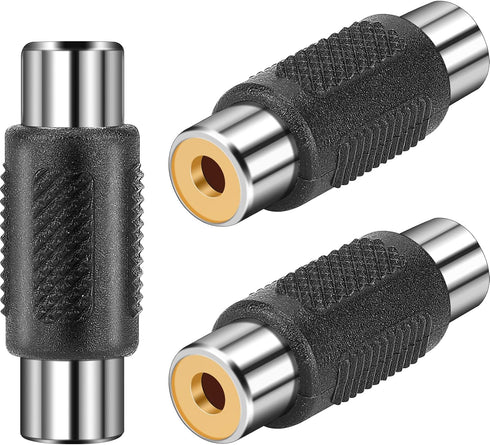 RCA Female to Female Coupler - 3 Pack Audio Video RCA Adapter Connector Gold Plated Jack to Jack Converter