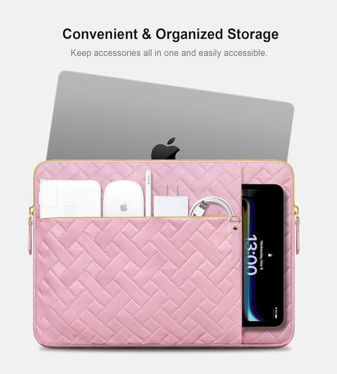 Lacdo 13 inch Laptop Sleeve Case for MacBook Air/Pro and iPad Pro, Waterproof Storage for 13 inch Devices (Sakura Pink)