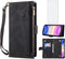 iPhone 11 Pro Max Wallet Case with Tempered Glass, Zipper Credit Card Holder, Crossbody Strap, Black.