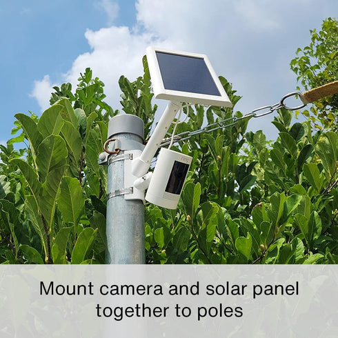 Holicfun 2-in-1 Security Camera and Solar Panel Pole Mount for Ring, Eufy, Arlo, Wyze Solar Panels and Cams