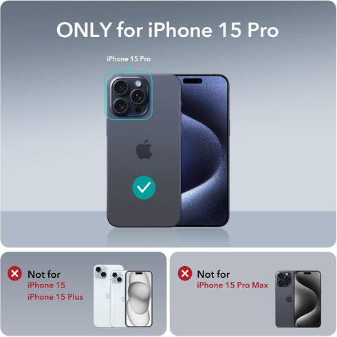ESR for iPhone 15 Pro Case, Metal Kickstand Case, 3 Stand Modes, Military-Grade Drop Protection, Supports Wireless Charging, Slim Back Cover with Patented Kickstand, Boost Series, Clear