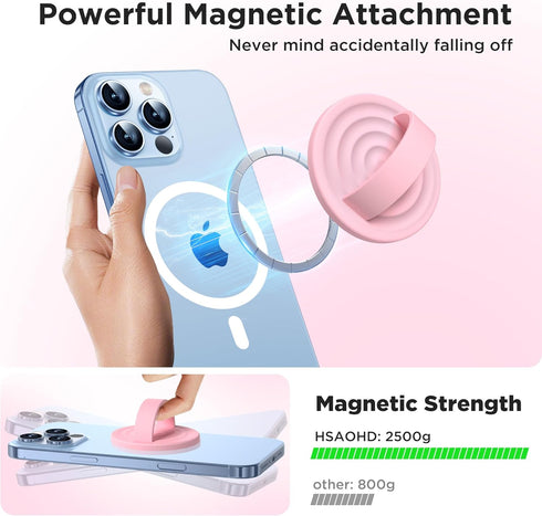 HSAOHD Upgraded Magnetic Phone Grip, Liquid Silicone Soft and Portable, Removable Finger Loop Ring Grip Holder