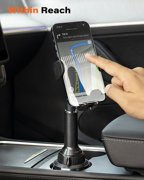 APPS2Car Universal Car Cup Phone Holder with Quick Extension Long Arm, 360 Degree Swivel for All Smartphones