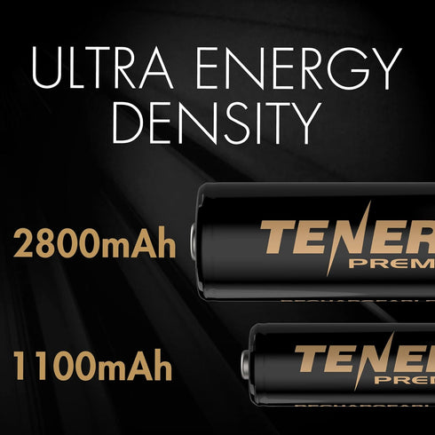 Tenergy 4 Pack 4 Pack TN474U Premium Pro AA and AAA Rechargeable Batteries and Portable Battery Charger, Ideal for High