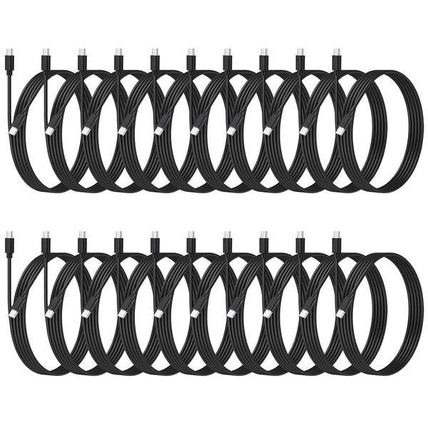 Weishan 20-Pack USB C 48W Charger Cable, Bulk USB-C to Type C Charging Cords, 3.3ft