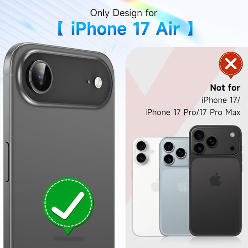 YWXTW Camera Lens Protector for iPhone Air, Individual Anti Scratch Metal Ring Tempered Glass Camera Screen Protector