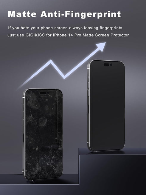 2 Pack Matte Screen Protector for iPhone 14 Pro -6.1 inch, Anti Fingerprint Anti Glare Screen Protector Tempered Glass Easy Installation